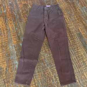DENIM & CO * Traditional 5-pkt BROWN Stretch JEANS * EUC * Straight Leg * sz 6